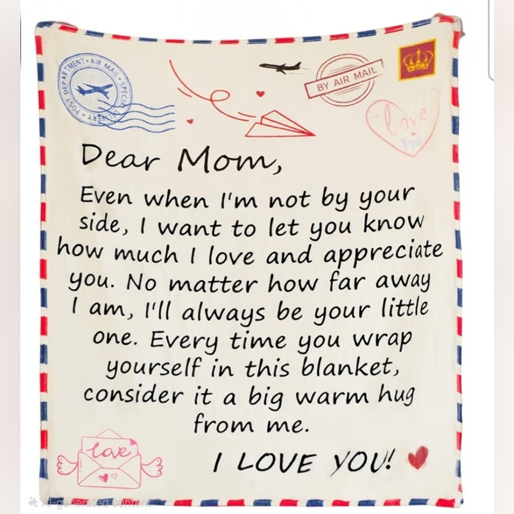 Heartfelt Mom Blanket with Love Message